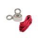 N42 Neodymium Pot Magnet with 2x M8 Eyebolts + 10m Rope - 1-7/8 in. dia x 11/16 in. thick - 176.4lbs Pull