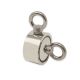 N42 Neodymium Pot Magnet with 2x M8 Eyebolts + 10m Rope - 2-1/4 in. dia x 1-3/16 in. - 264.6lbs Pull