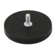 Black Rubber Coated POS Magnet c/w M8 x 5/8 in. External Thread - 2-9/16 in. dia x 1/3 in. thick