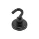 N42 Neodymium Black Painted Hook Magnet with M6 Hook - 1-1/4 in. dia - 80.26lbs Pull