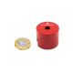 Alnico Button Magnet c/w 9/32 in. dia central hole - 1-1/4 in. dia x 1 in. thick - 10.58lbs Pull