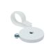 Rubber Coated Cable Holding Magnet - 1.7 in. dia x 1/4 in. high with 1 in. Cable Clip (White) - 17.6lbs Pull