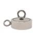 N42 Neodymium Pot Magnet with 1x M12 and 1x M10 Eyebolt + 32.8 feet Rope - 4-9/16 in. dia x 1-1/4 in. - 882lbs Pull