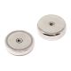 N42 Neodymium Pot Magnet with M8 Internal Thread - 2-1/4 in. dia x 19/32 in. thick - 306.5lbs Pull