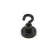 N42 Neodymium Black Painted Hook Magnet with M4 Hook - 13/16 in. dia - 36.4lbs Pull