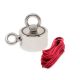 N42 Neodymium Pot Magnet with 2x M10 Eyebolts + 10m Rope - 3 in. dia x 1 in. - 441lbs Pull