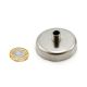 N42 Neodymium Pot Magnet with M8 Thread - 1-7/8 in. dia x 15/16 in. tall - 209.47lbs Pull