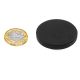 Black Rubber Coated POS Magnets Countersunk with M4 Boss Thread (Flush x 1/8 in. deep) - 1-9/16 in. dia x 1/4 in. high - 17.6lbs Pull