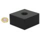 N42 Neodymium Rubber Coated Square Magnet - 1-7/8 in. x 1-7/8 in. x 1 in. thick with 5/16 in. dia Countersunk Hole - 185.22lbs Pull (North/South)