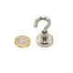 N42 Neodymium Clamping Magnet with M5 Hook - 1 in. dia - 56.6lbs Pull