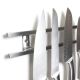 Magnetic Knife Rack With 5 Hook Attachments - Silver