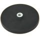 Black Rubber Coated POS Magnet Countersunk with M8 Boss Thread - 3-3/8 in. dia x 5/16 in. high