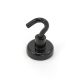 N42 Neodymium Black Painted Hook Magnet with M5 Hook - 1 in. dia - 44.1lbs Pull