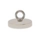 N42 Neodymium Pot Magnet with M12 Eyebolt + 10m Rope - 4-9/16 in. dia x 13/16 in. - 882lbs Pull