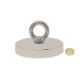 N42 Neodymium Pot Magnet with M12 Eyebolt + 10m Rope - 4-9/16 in. dia x 13/16 in. - 882lbs Pull