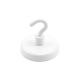 Ceramic White Painted Clamping Magnet with M6 Hook - 2 in. dia - 46.97lbs Pull