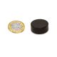 N42 Neodymium Black Epoxy Coated Disc Magnet - 1 in. dia x 3/8 in. thick - 36.38lbs Pull