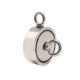 N42 Neodymium Pot Magnet with 1x M12 and 1x M10 Eyebolt + 32.8 feet Rope - 4-9/16 in. dia x 1-1/4 in. - 882lbs Pull