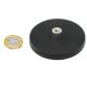 Rubber Coated POS Magnet c/w M6 Boss Thread - 2-9/16 in. dia x 1/3 in. high - 48.51lbs Pull