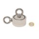 N42 Neodymium Pot Magnet with 2x M8 Eyebolts + 10m Rope - 2-1/4 in. dia x 1-3/16 in. - 264.6lbs Pull