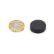 N42 Neodymium Rubber Coated Disc Magnet - 27/32 in. dia x 1/4 in. - 13.67lbs Pull