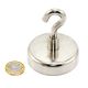 N42 Neodymium Clamping Magnet with M8 Hook - 2-1/4 in. dia - 306.5lbs Pull