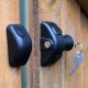 60 x 70 x 1 in. Plastic Magnetic Gate Latch with Keys - Black