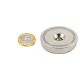 N42 Neodymium Countersunk Pot Magnet - 1-7/8 in. dia x 3/8 in. thick x 5/16 in. hole - 198lbs Pull