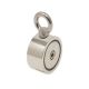 N42 Neodymium Pot Magnet with 2x M8 Eyebolts + 10m Rope - 2-1/4 in. dia x 1-3/16 in. - 264.6lbs Pull