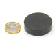 N42 Neodymium Black Epoxy Coated Disc Magnet - 1-9/16 in. dia x 3/8 in. thick - 60.19lbs Pull