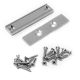 Countersunk Magnet & Steel Plate Pack - 2-23/64 in. x 17/32 in. x 3/16 in. thick Neodymium Channel Magnet w/ 2x 1/8 in. c/sunk holes - 66lbs Pull